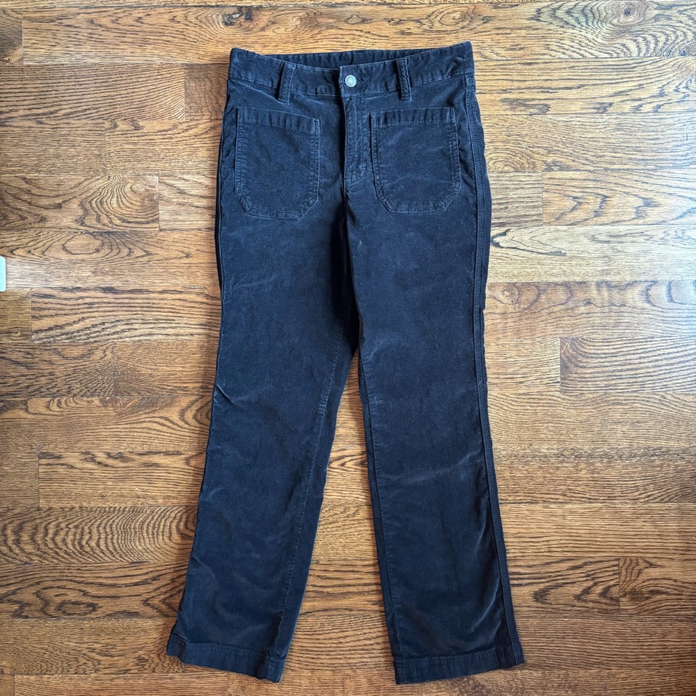 Free People Black Brushed Corduroy Pants | Size 4